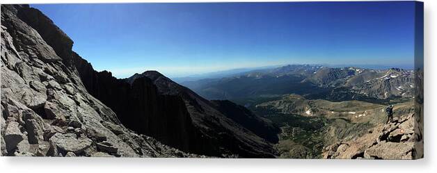 Longs Canvas Print featuring the photograph Longs Peak west by Trent Mallett