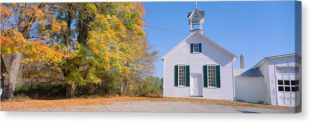 Photography Canvas Print featuring the photograph One-room Schoolhouse In Upstate New by Panoramic Images