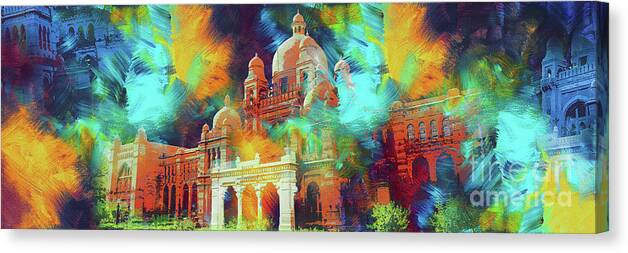 Pakistan Canvas Print featuring the painting Pakistani Museum by Gull G