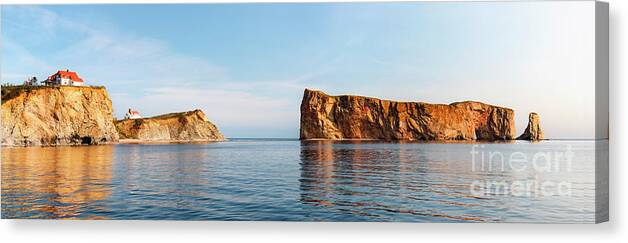 Perce Rock Canvas Print featuring the photograph Perce Rock at Gaspe Peninsula by Elena Elisseeva