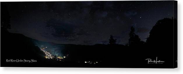 Night Canvas Print featuring the photograph Red River Under Starry Skies by Ron Weathers