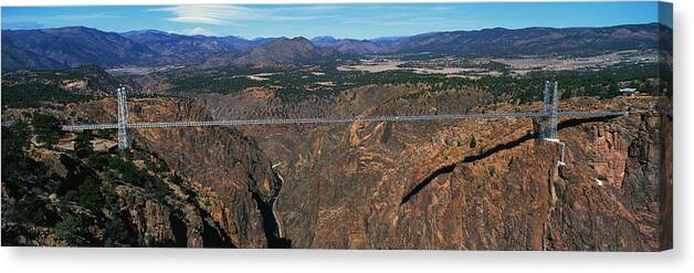 Photography Canvas Print featuring the photograph Royal Gorge Bridge Arkansas River Co by Panoramic Images
