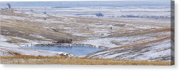 Kansas Canvas Print featuring the photograph Snowy Hills 2 by Rob Graham