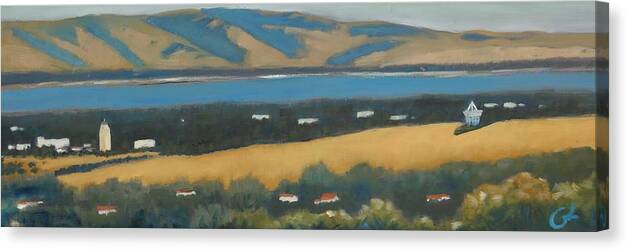 Stanford University Canvas Print featuring the painting Stanford by the Bay by Gary Coleman