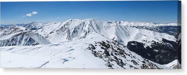Mt. Guyot Canvas Print featuring the photograph Summit Panorama - Mt. Guyot by Aaron Spong