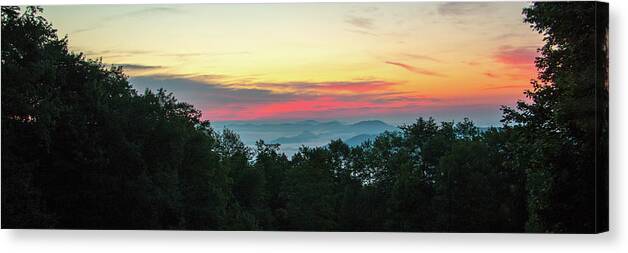 Sunrise Canvas Print featuring the photograph Sunrise from Maggie Valley August 16 2015 by D K Wall
