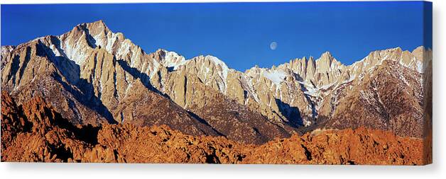 Photography Canvas Print featuring the photograph Rock Formations On A Mountain Range by Panoramic Images