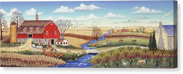 Coldwater Farm Canvas Print featuring the painting Coldwater Farm by Kathy Jakobsen