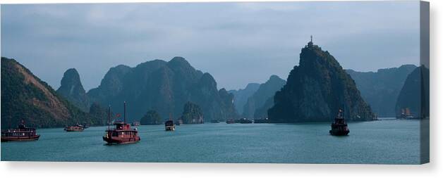 Panoramic Canvas Print featuring the photograph Halong Bay by Astara Bakker Photography
