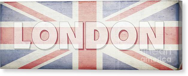 London Canvas Print featuring the digital art London Faded Flag Design by Edward Fielding