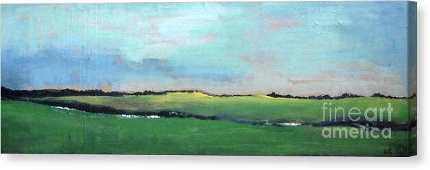 Abstract Landscape Canvas Print featuring the painting Spring Meadow by Vesna Antic