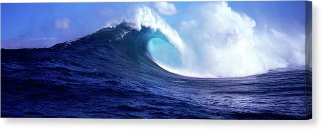Photography Canvas Print featuring the photograph Waves Splashing In The Sea, Maui by Panoramic Images