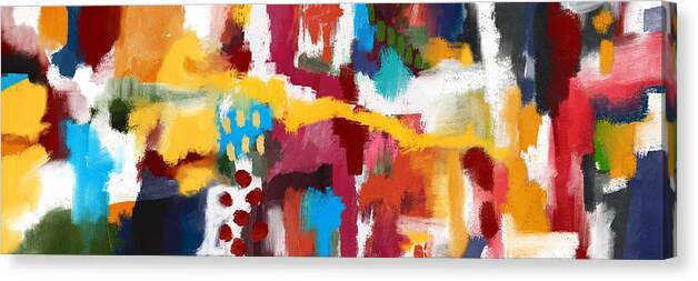 Abstract Painting Canvas Print featuring the mixed media Big Mood Lift- Art by Linda Woods by Linda Woods
