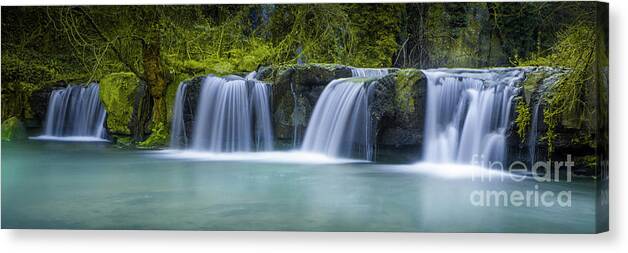 Waterfalls. Nature Canvas Print featuring the photograph Frozen Mountain Waterfalls by Marco Crupi