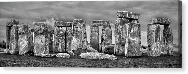 Stonehenge Canvas Print featuring the photograph Stonehenge - Salisbury, England, UK - 2010 3/10 Panoramic by Robert Khoi