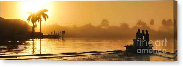 Fishing Canvas Print featuring the photograph Going fishing on a Florida morning by Dan Friend