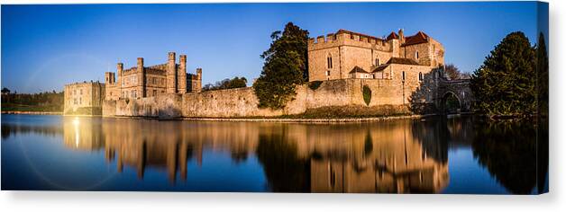 Maidstone Canvas Print featuring the photograph Leeds castle panorama by Ian Hufton