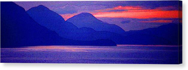 Pacific Canvas Print featuring the photograph After Sunset Mountains 5 PD by Lyle Crump