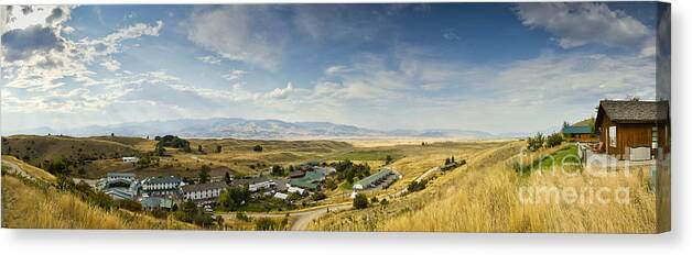 Chico Hot Springs Canvas Print featuring the photograph Chico Hot springs Pray Montana Panoramic by Dustin K Ryan