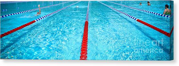 Allegheny County Canvas Print featuring the photograph Swimming Pool Lap Lanes by Amy Cicconi