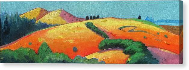 Landscape Canvas Print featuring the painting Voluptuous Windy Hill by Gary Coleman