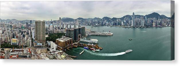 Wake Canvas Print featuring the photograph Victoria Harbour, Hong Kong, 2012 by Joe Chen Photography