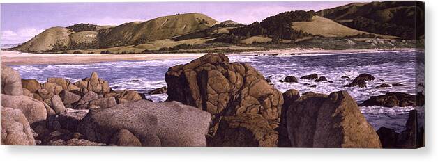Watercolor Canvas Print featuring the painting Across To The Highlands by Tom Wooldridge