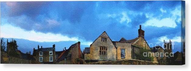 Stow-in-the-wold Canvas Print featuring the photograph Stow in the Wold Mash Up by Brian Watt