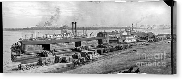 Loc Canvas Print featuring the photograph Levee panorama by Russell Brown