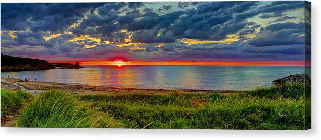 Blue Canvas Print featuring the photograph Margaree Harbour Sunset Nova Scotia by Fred J Lord