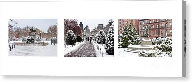 Americana Canvas Print featuring the photograph Public Garden Triptych by Thomas Marchessault