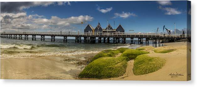 Wharf Canvas Print featuring the photograph The Busselton Wharf by Andrew Dickman