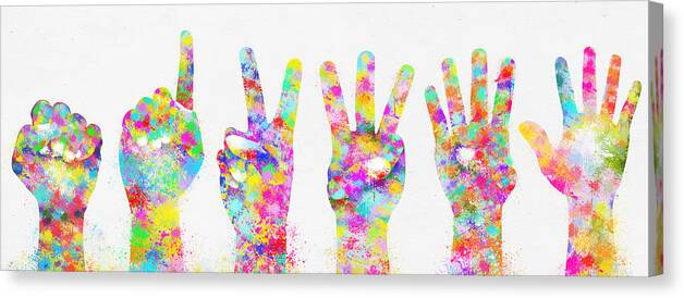 Colorful Painting Of Hands Number 0 5 Canvas Print Canvas Art By