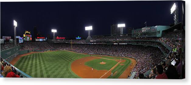 Red Sox Canvas Print featuring the photograph Game Night Boston Fenway Park by Juergen Roth
