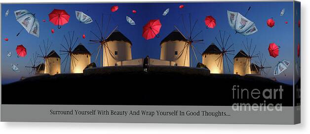 Umbrellas Canvas Print featuring the photograph In Search Of Beauty by Bob Christopher