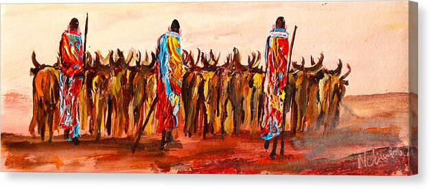 True African Art Canvas Print featuring the painting N 118 by John Ndambo