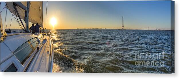 Sailing Canvas Print featuring the photograph Sailing Sunset by Dustin K Ryan