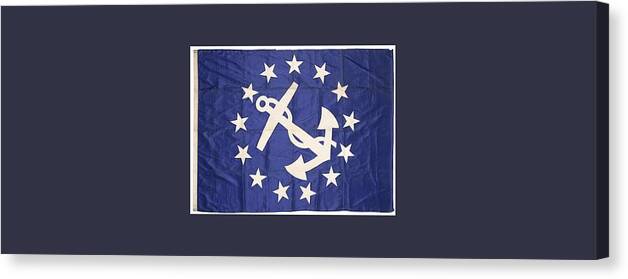 Flags From J.p. Morgan's Steam Yacht(s) Corsair 3 Canvas Print featuring the painting Steam Yacht by MotionAge Designs
