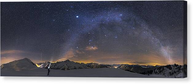Night Canvas Print featuring the photograph Under The Starbow by Dr. Nicholas Roemmelt