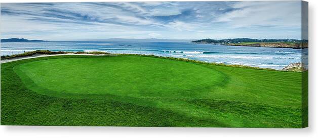 Photography Canvas Print featuring the photograph 10th Hole At Pebble Beach Golf Links by Panoramic Images