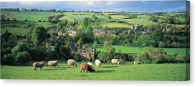 Scenics Canvas Print featuring the photograph England, Gloucestershire,  Cotswolds by Peter Adams