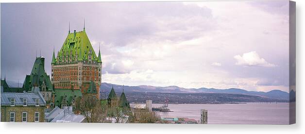 Panoramic Canvas Print featuring the photograph Quebec City In The Early Morning, Canada by Sisoje