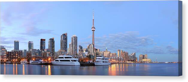 Downtown District Canvas Print featuring the photograph Toronto, Ontario, Canada by Veni