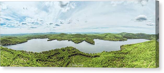 Panoramic Canvas Print featuring the photograph Merrymeeting Lake #1 by John Gisis