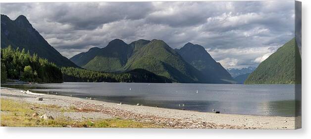 Alouette Lake Canvas Print featuring the photograph Alouette Lake Beach in Golden Ears Park by Michael Russell