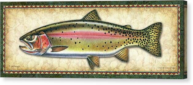 Jon Q Wright Canvas Print featuring the painting Cutthroat Trout study by Jon Q Wright
