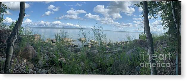 Nature Canvas Print featuring the photograph Serenity at Lake Winnipeg by Mary Mikawoz