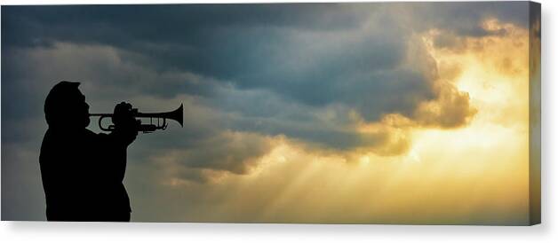 Trumpet Canvas Print featuring the photograph Trumpet Player by Bob Orsillo