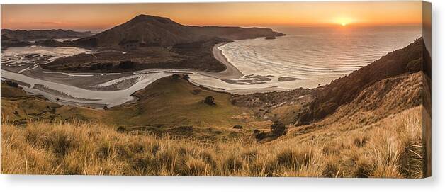 colin Monteath Hedgehog House Canvas Print featuring the photograph Estuary At Hoopers Inlet Otago #1 by Colin Monteath, Hedgehog House