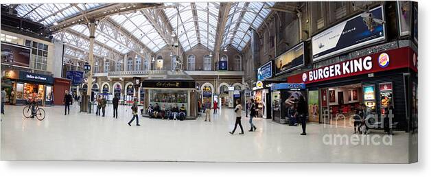 London Canvas Print featuring the photograph Charing Cross Station Panorama by Thomas Marchessault